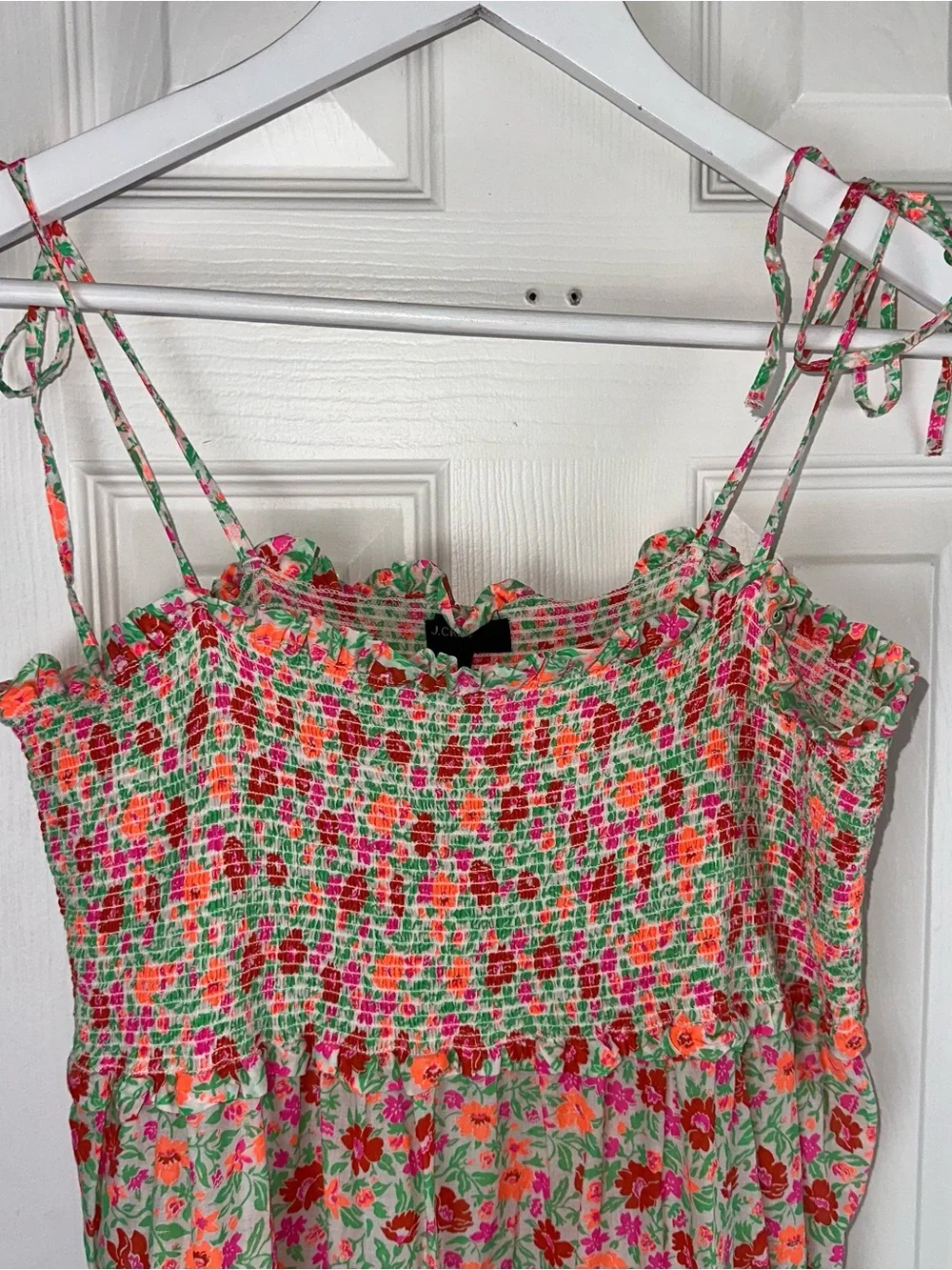 J. Crew Cotton voile smocked dress in storybook floral